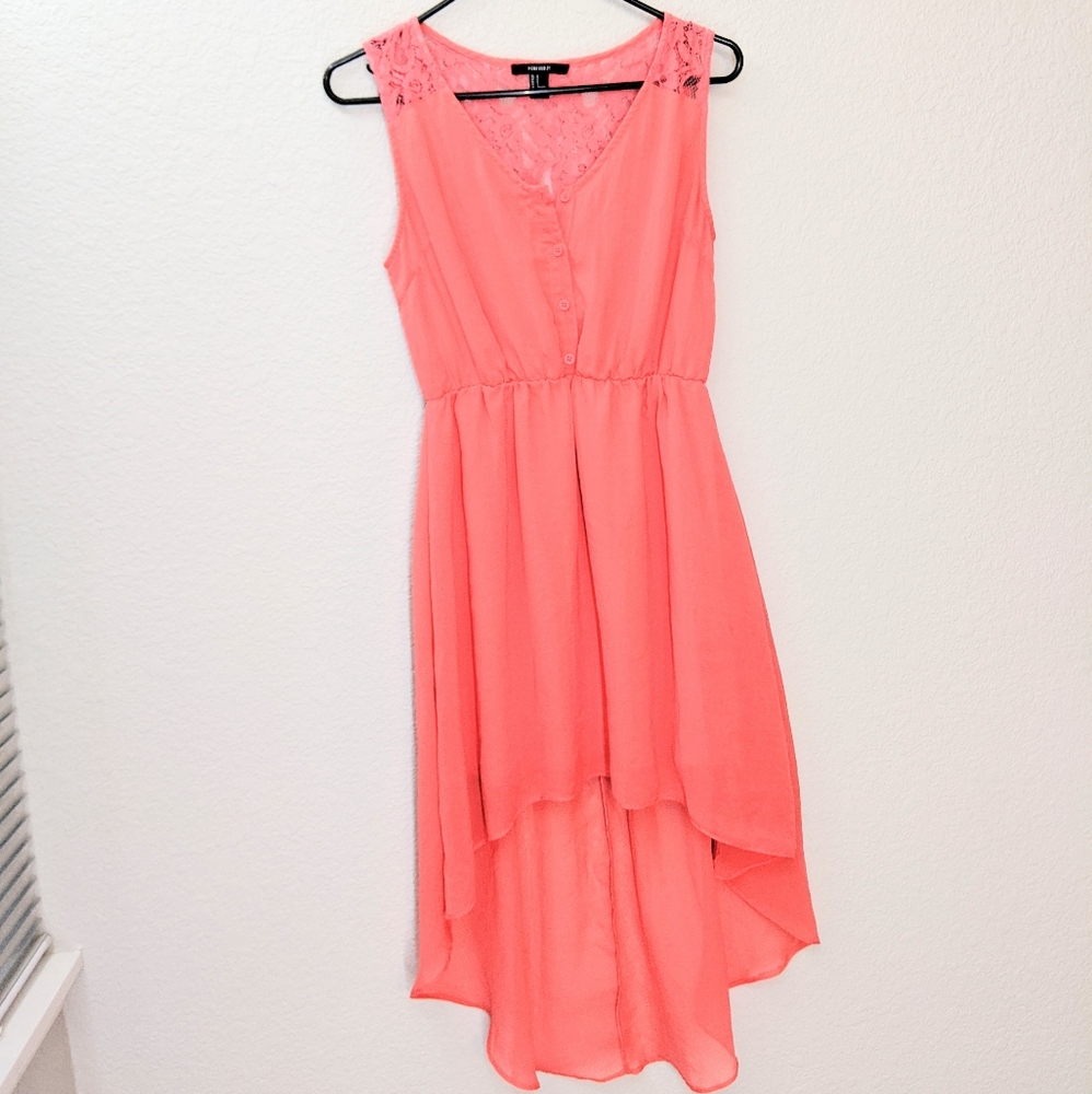 🦄BUY 2 GET 2 FREE! Forever 21 peach high low dress